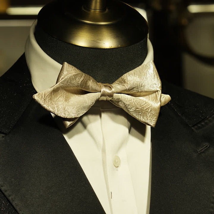 Men's Champagne Unique Mustache Shape Bow Tie