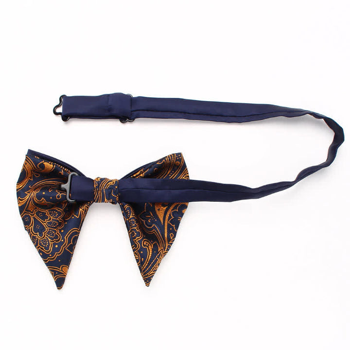 Men's Special Paisley Double Tone Oversized Pointed Bow Tie