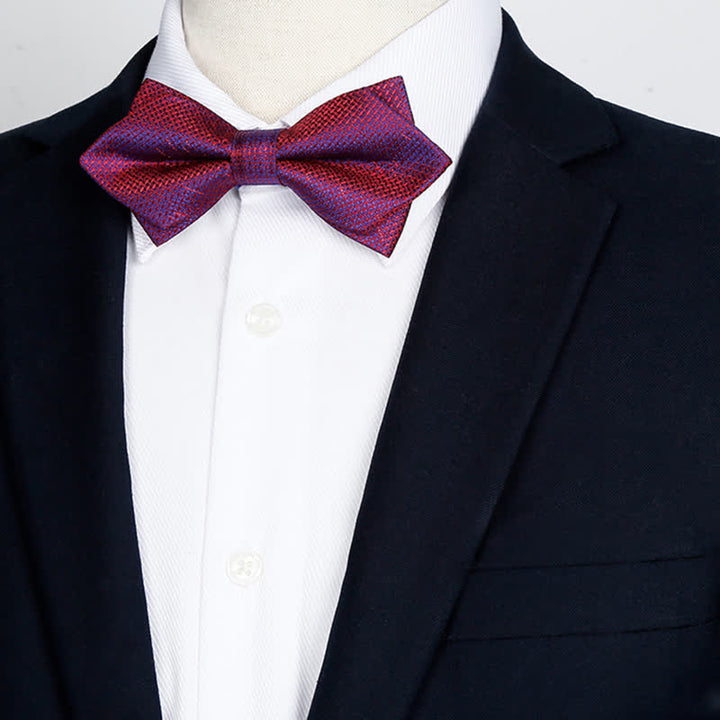 Men's Stylish Gradient Color Chequer Design Bow Tie