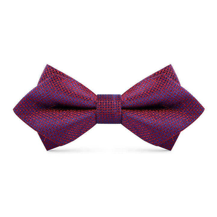 Men's Stylish Gradient Color Chequer Design Bow Tie