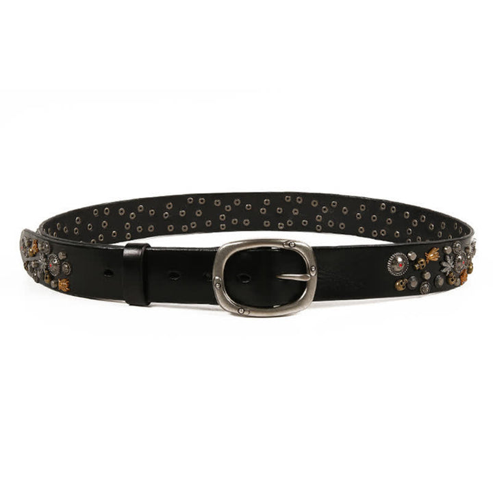 Gothic Skull Bee Maple Rivets Leather Belt