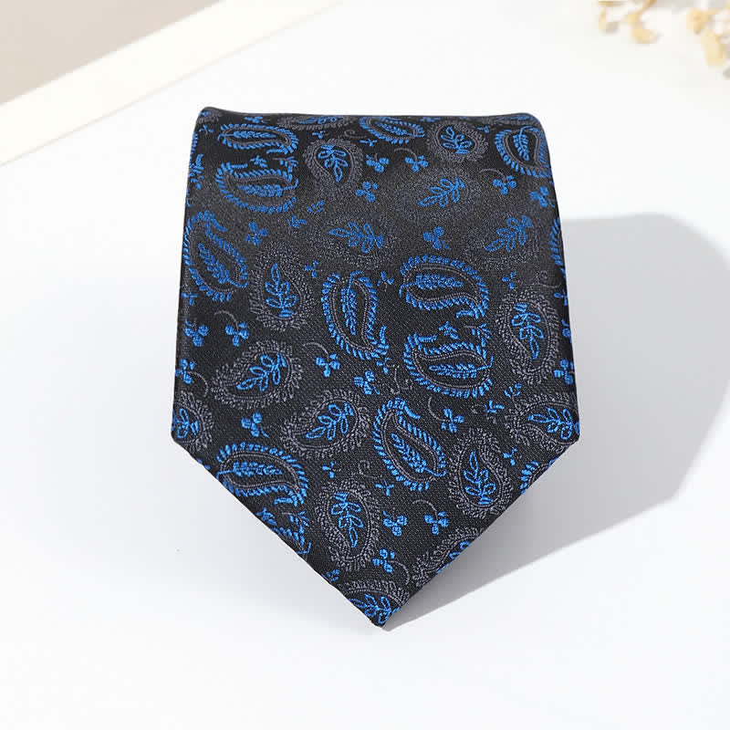 Men's Mix Cashew Black Background Jacquard Necktie