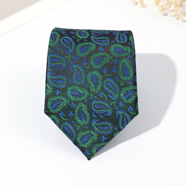 Men's Mix Cashew Black Background Jacquard Necktie