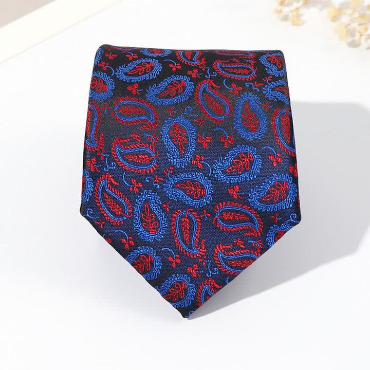 Men's Mix Cashew Black Background Jacquard Necktie