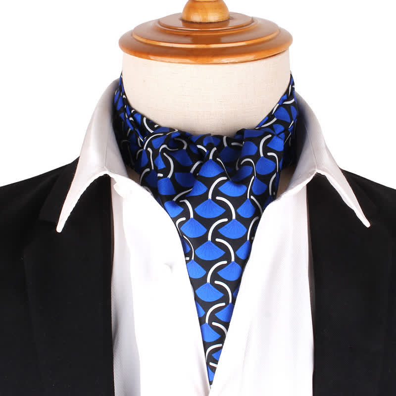 Vibrant Colors Floral Motifs Print Ascot Cravat