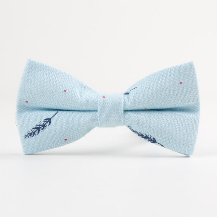 Men's Lovely Birds Feather Printed Cotton Bow Tie