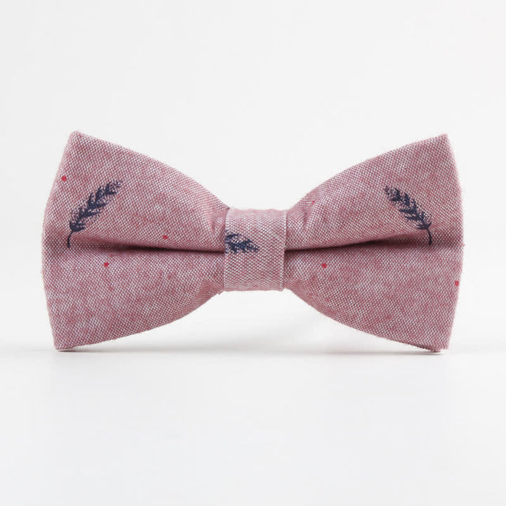 Men's Lovely Birds Feather Printed Cotton Bow Tie