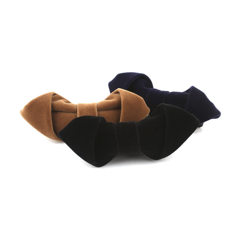 Men's Velvet Solid Color Party Business Pointed Bow Tie