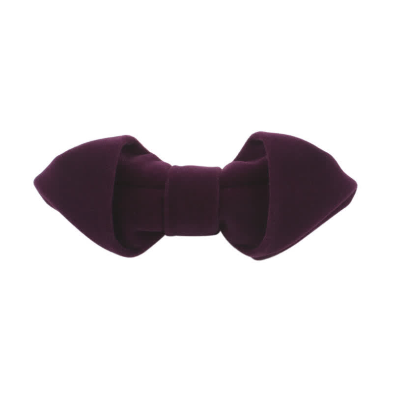 Men's Velvet Solid Color Party Business Pointed Bow Tie