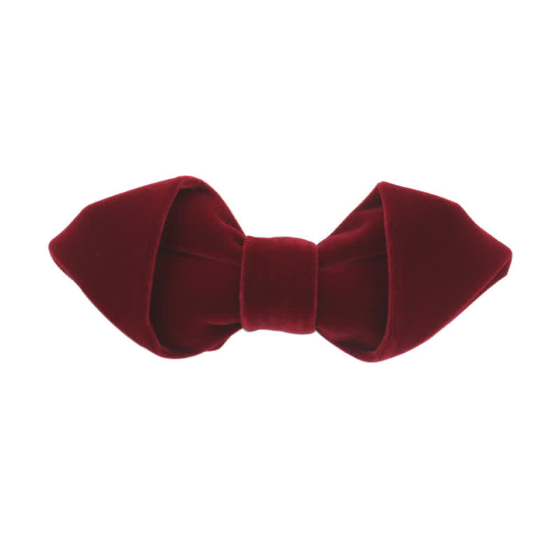 Men's Velvet Solid Color Party Business Pointed Bow Tie