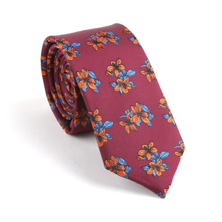 Men's Classic Chic Gentleman Skinny Floral Necktie