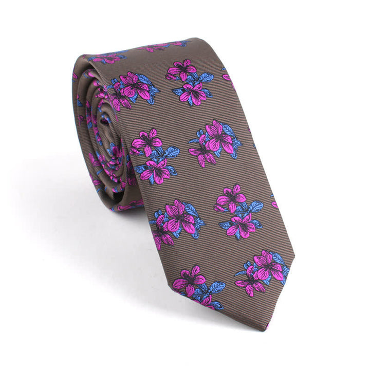 Men's Classic Chic Gentleman Skinny Floral Necktie