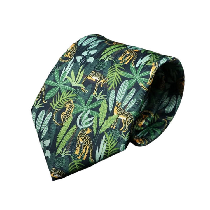 Men's Spotty Jaguar Green Rainforest Necktie