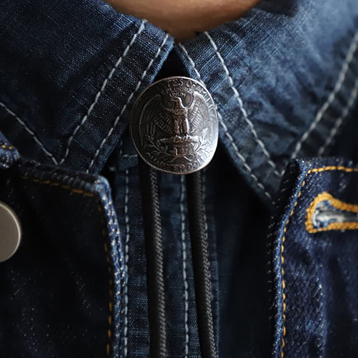 Splendid Flying Eagle Bird Coin Bolo Tie