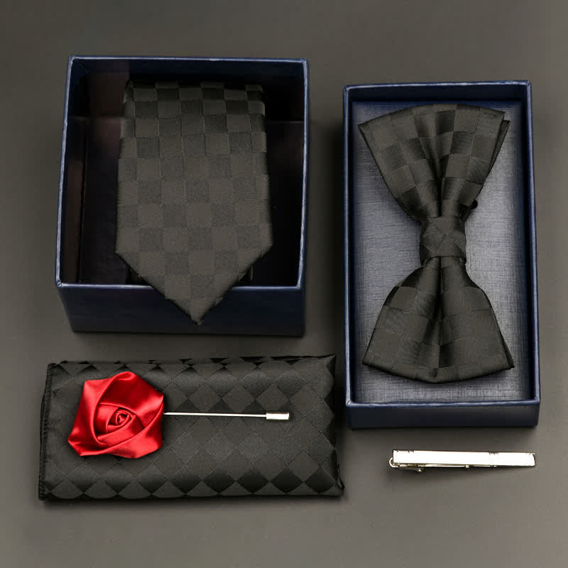 5Pcs Men's Formal Business Necktie Bow Tie Set