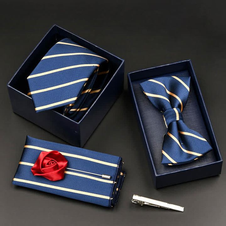 5Pcs Men's Formal Business Necktie Bow Tie Set