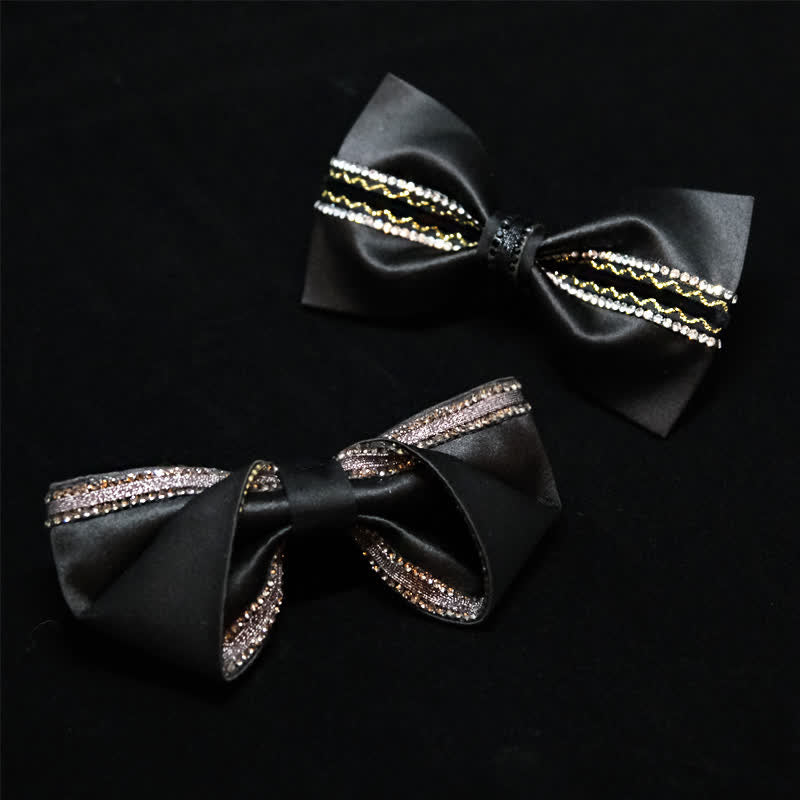 Men's Sea Of Stars Black Rhinestone Bow Tie