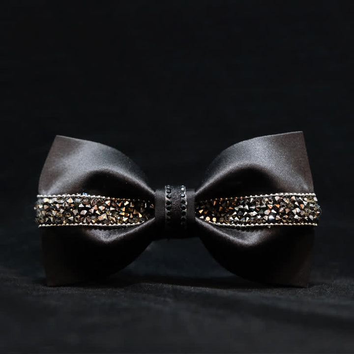 Men's Sea Of Stars Black Rhinestone Bow Tie