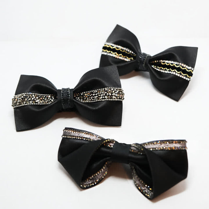 Men's Sea Of Stars Black Rhinestone Bow Tie