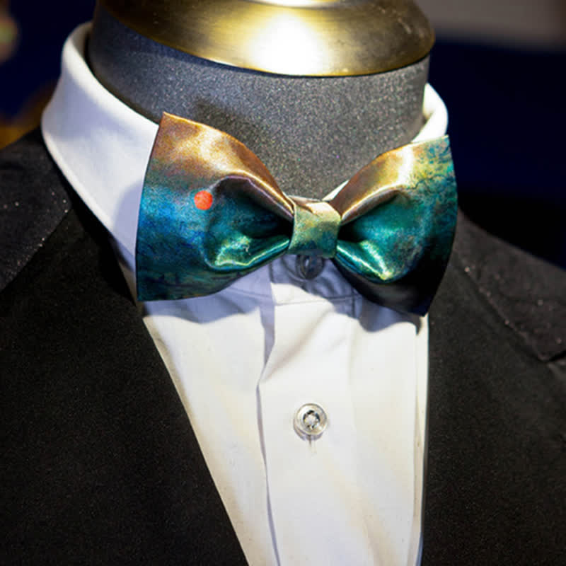 Men's Dark Green Seductive Night Scene Bow Tie