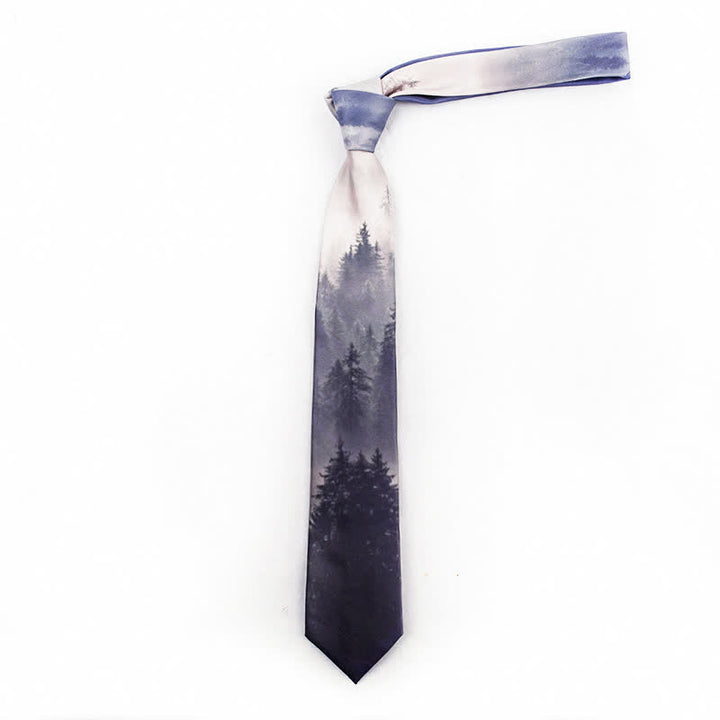 Men's Beautiful Scene Printed Elegant Gentleman Necktie