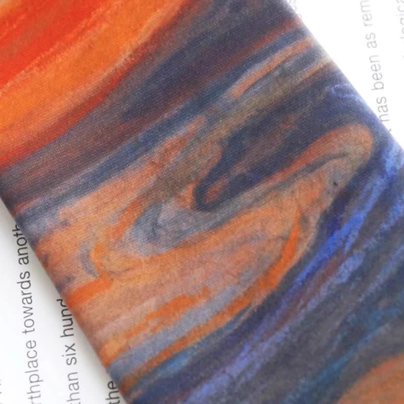 Men's Rust Red The Scream Oil Painting Necktie