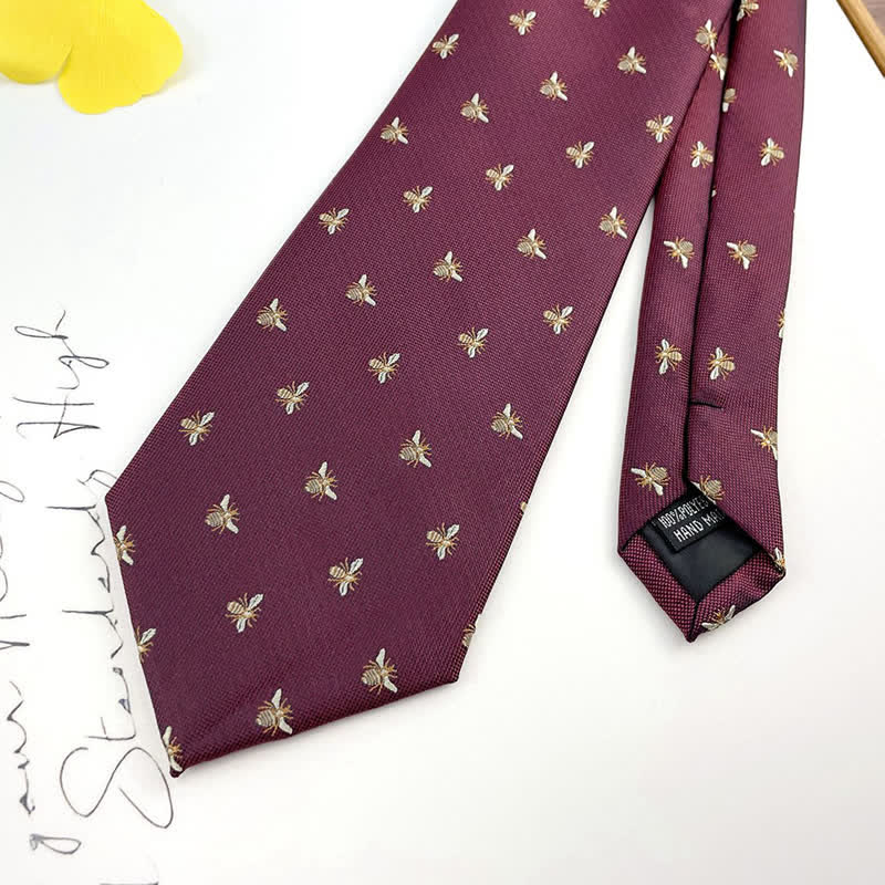 Men's Cute Honey Bee Casual Motifs Necktie