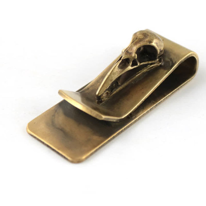 Portable Creative Brass Bird Skull Money Clip - image 3