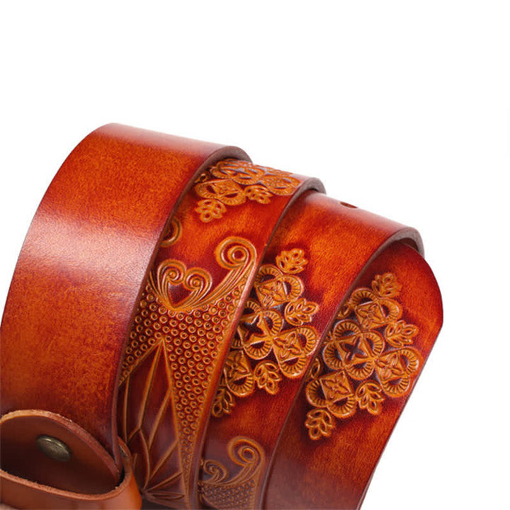 Medieval Exotic Embossed Pattern Leather Belt