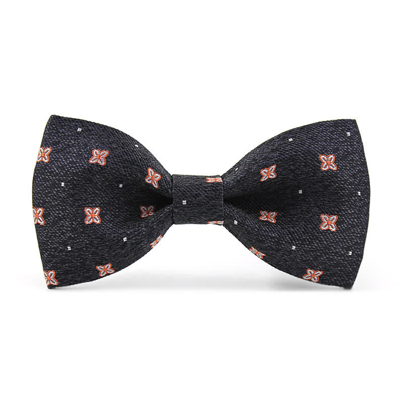 Men's Dark Gray & Burgundy Lucky Stars Silk Bow Tie