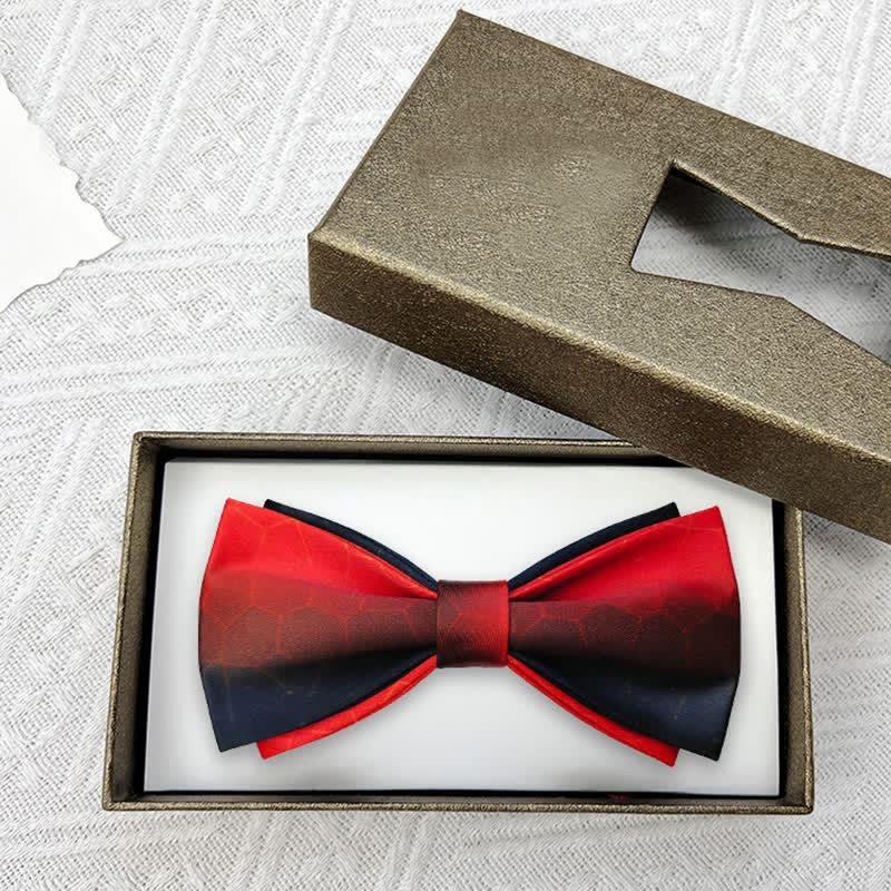 Men's Gradient Colors Double Layers Groom Bow Tie