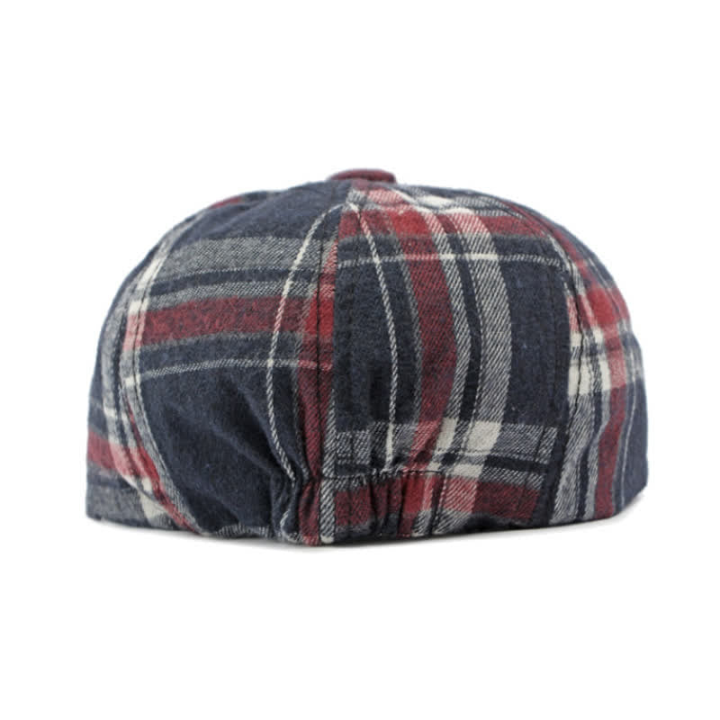 Classic Plaid Octagonal Stylish British Beret Hat