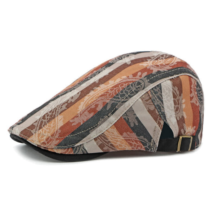 Four Seasons PaIsley Striped Flat Beret Hat