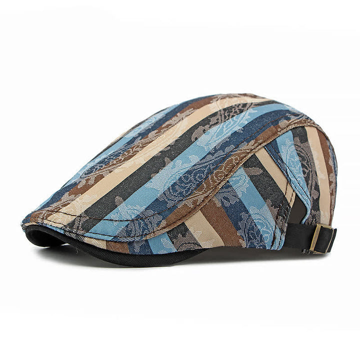 Four Seasons PaIsley Striped Flat Beret Hat