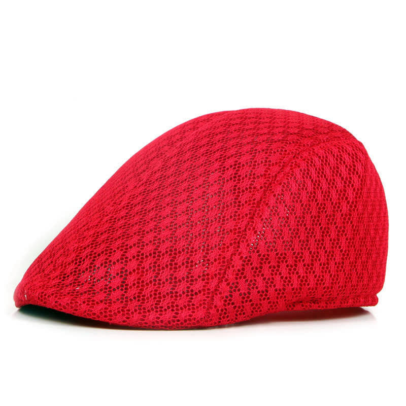 Mesh Summer Solid Color Flat Beret Hat