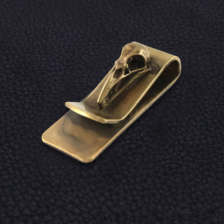 Portable Creative Brass Bird Skull Money Clip - Bird Skull - image 0