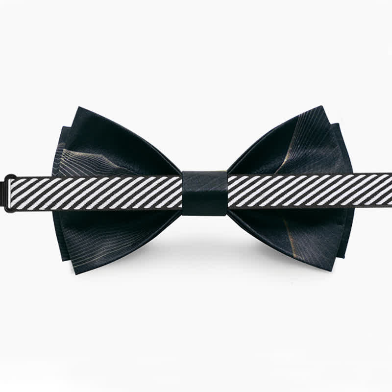 Men's Dark Green Aurora Print Bow Tie