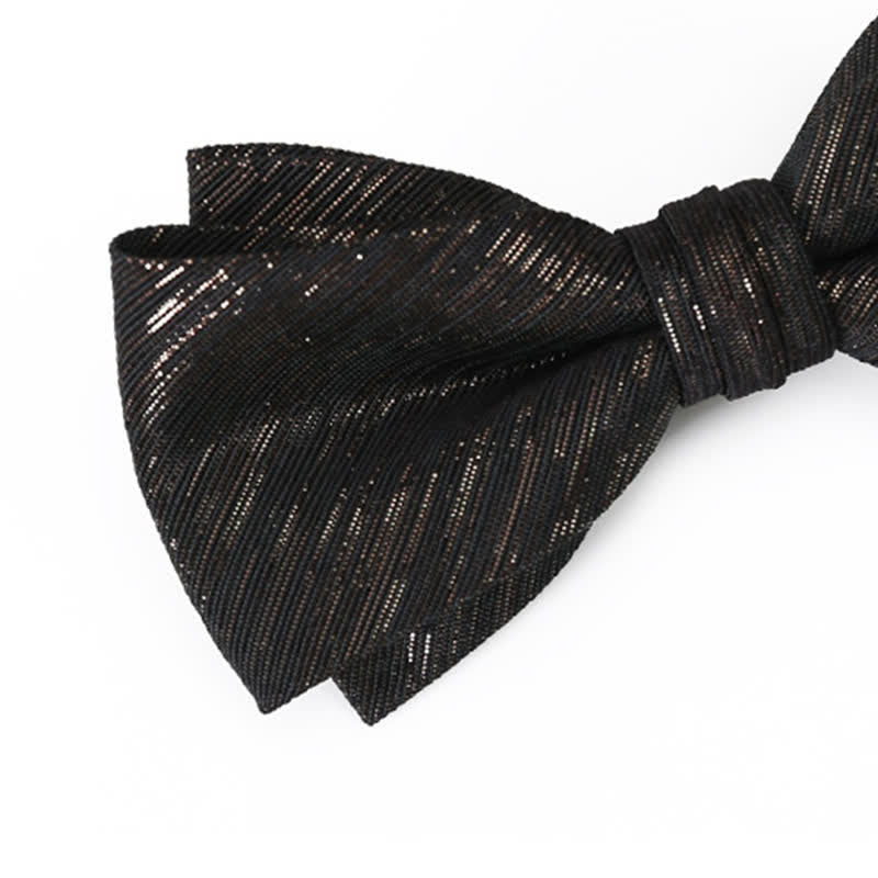 Men's Gold Striped Double Layered Bow Tie