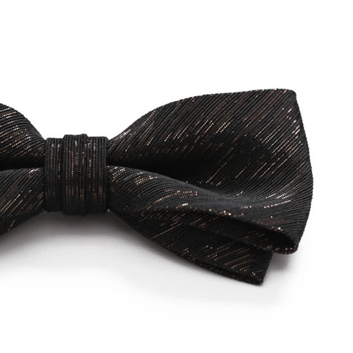 Men's Gold Striped Double Layered Bow Tie