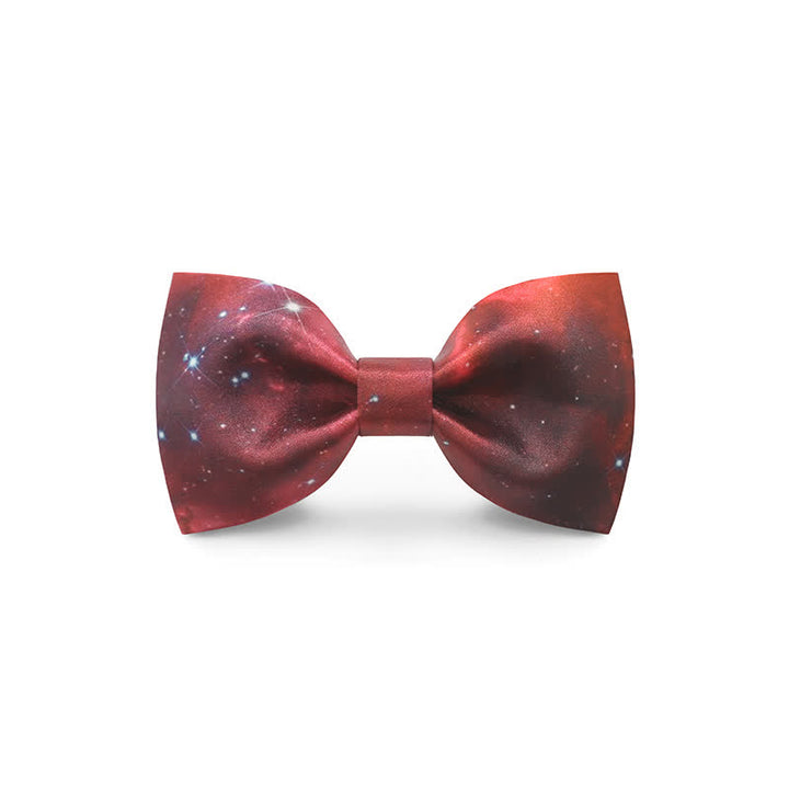 Men's Graceful Red Wave Floral Printed Bow Tie