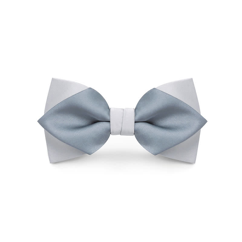 Men's Pale Color Double Layered Wedding Bow Tie