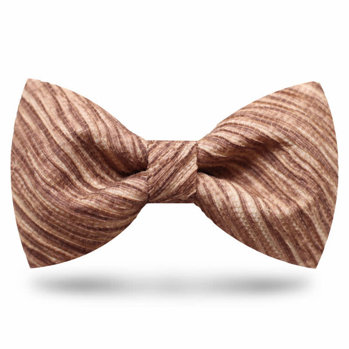 Men's Distinctive Coffee Brown Striped Bow Tie