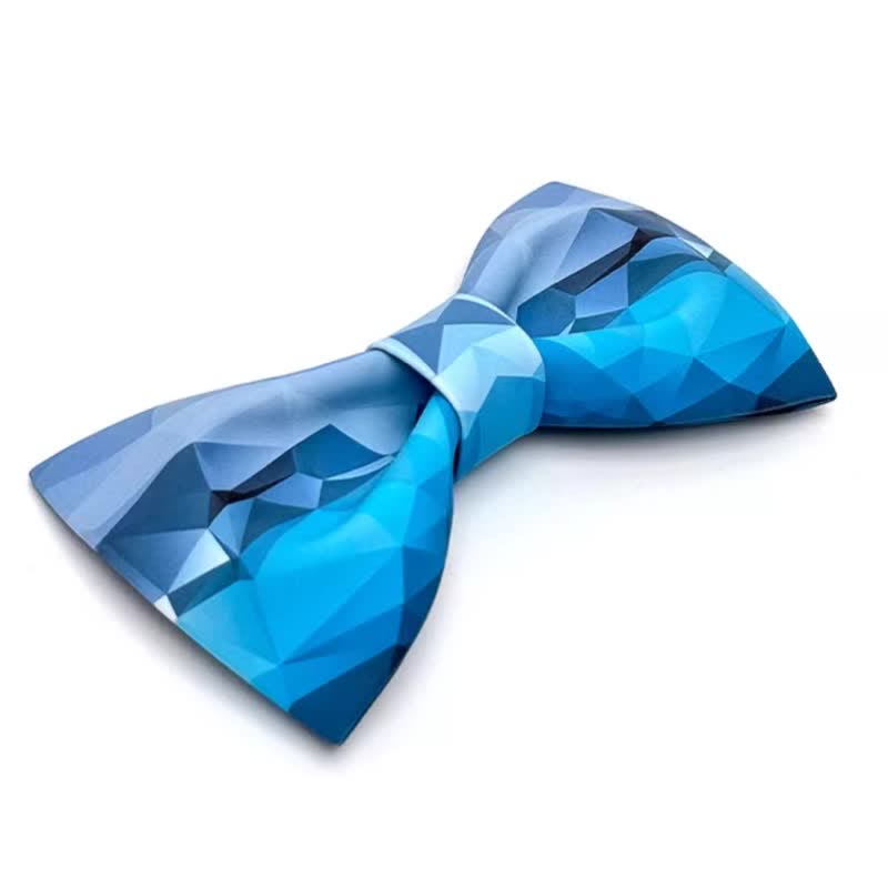 Men's Sky Blue Geometric Printing Bow Tie