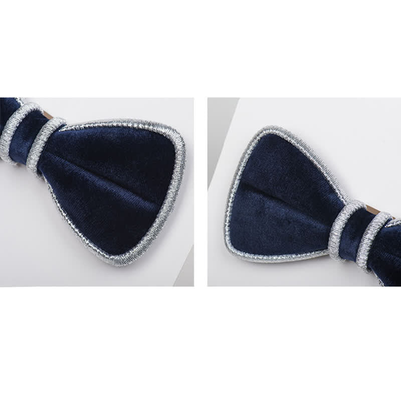 Men's Velvet Decorative Bling Edge Bow Tie