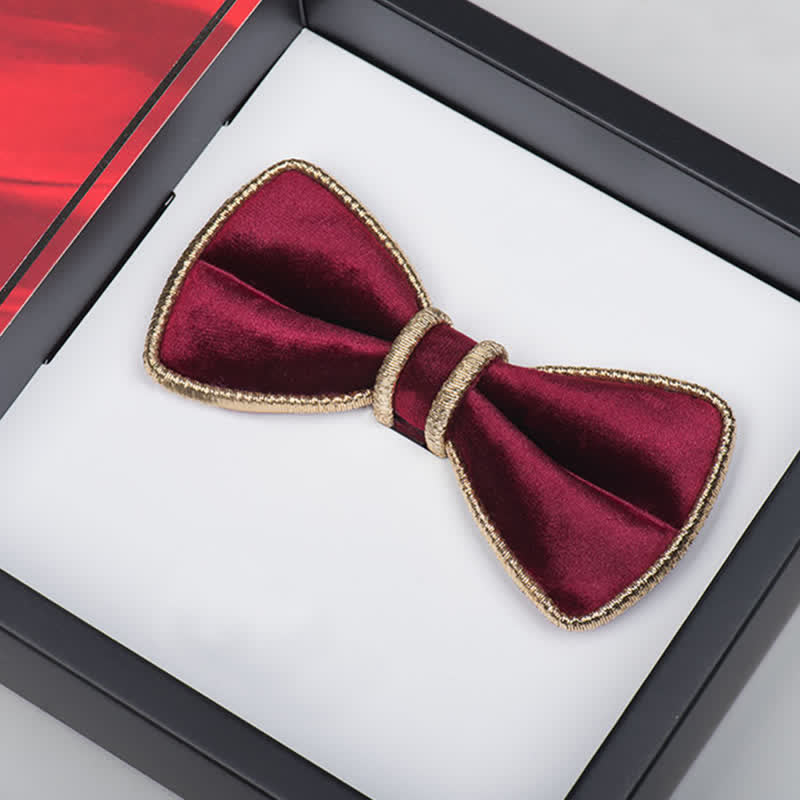 Men's Velvet Decorative Bling Edge Bow Tie