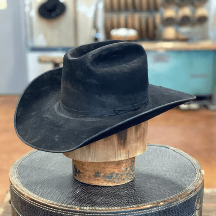 Black Distressed Bow Knot Wool Cowboy Hat - image 7