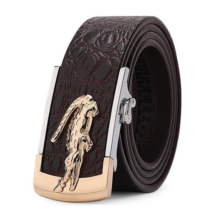 Men's Business Unique Crocodile Automatic Buckle Leather Belt