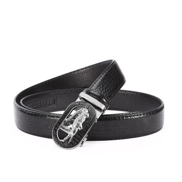 Men's Hollow Out Crocodile Automatic Buckle Leather Belt