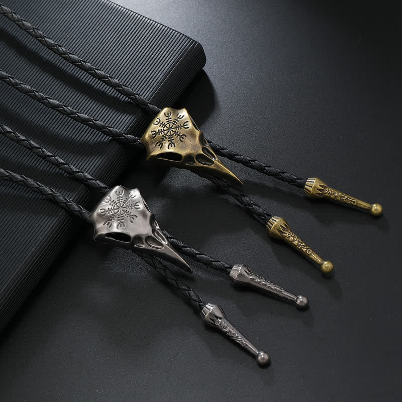 Viking Long-Billed Bird Skull Pendant Bolo Tie - image 0