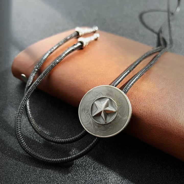 Stylish Five-Pointed Star Blue Glaze Bolo Tie